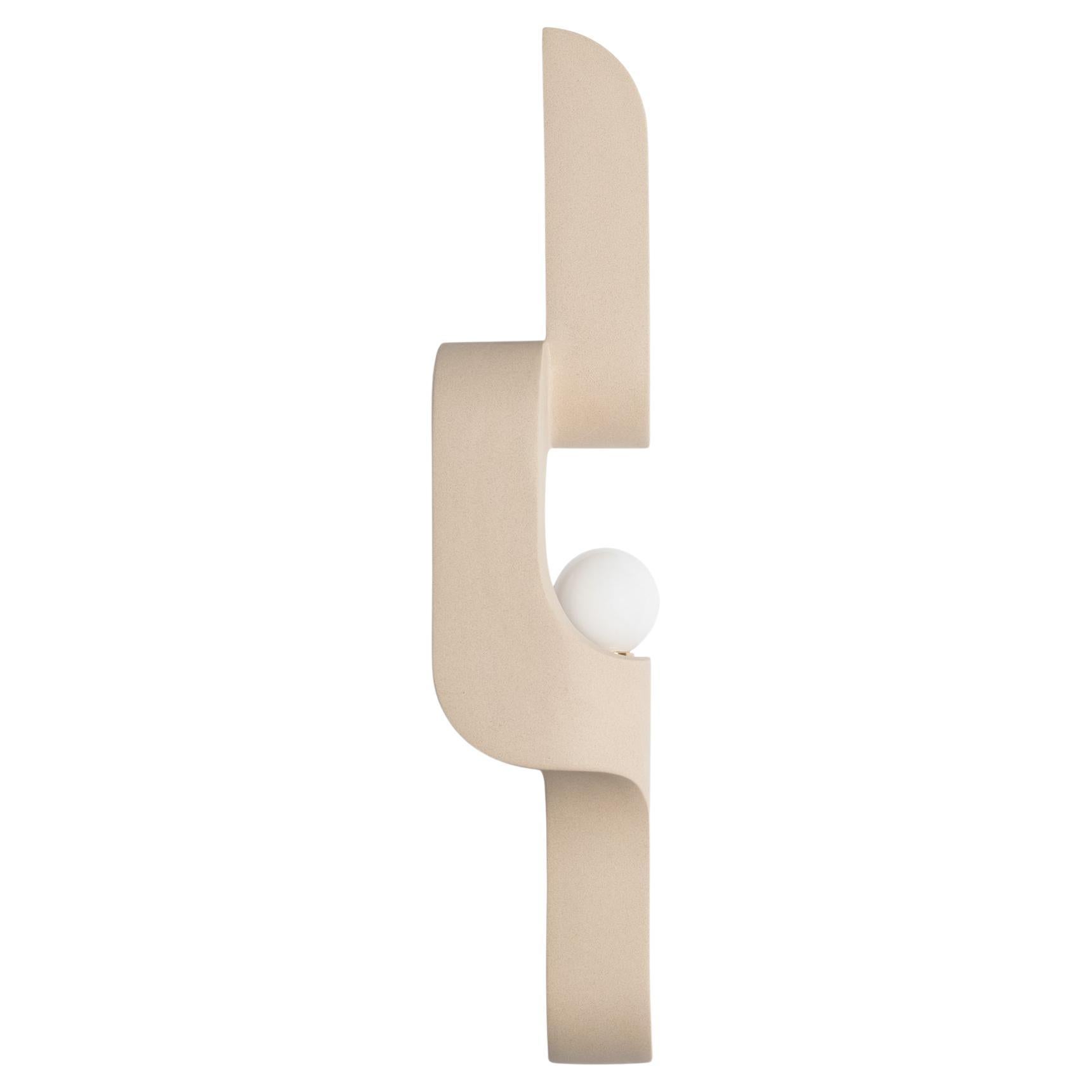 Serpentine Vertical Ceramic Wall Sconce by Farrah Sit - Single or Mirrored Pair For Sale