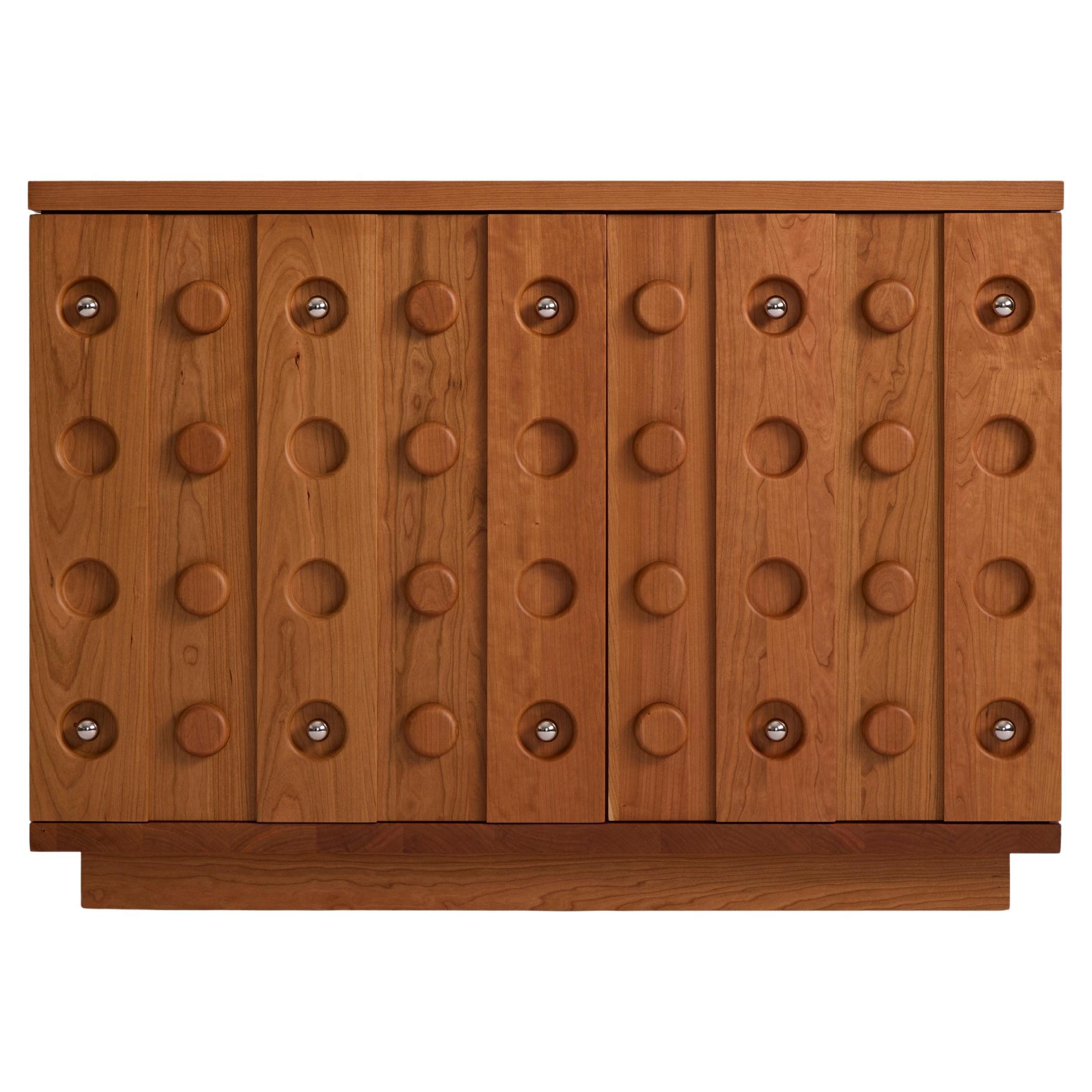 Futuristic Cherry Sideboard or Cabinet by Muhly with Stainless Steel Knobs For Sale