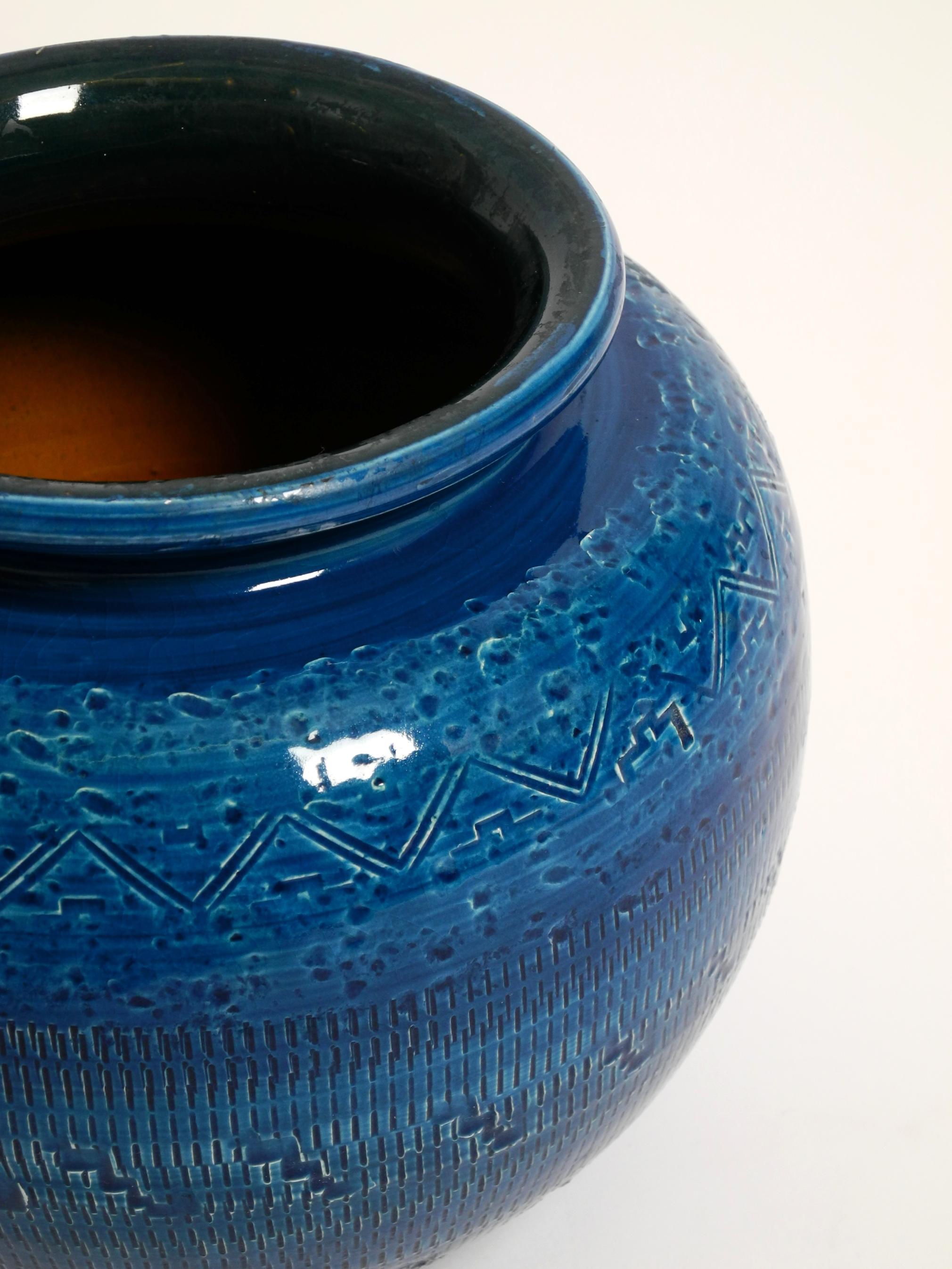 Bellissimo vaso in ceramica Rimini Blu di Aldo Londi per Bitossi del 1960 in vendita 1