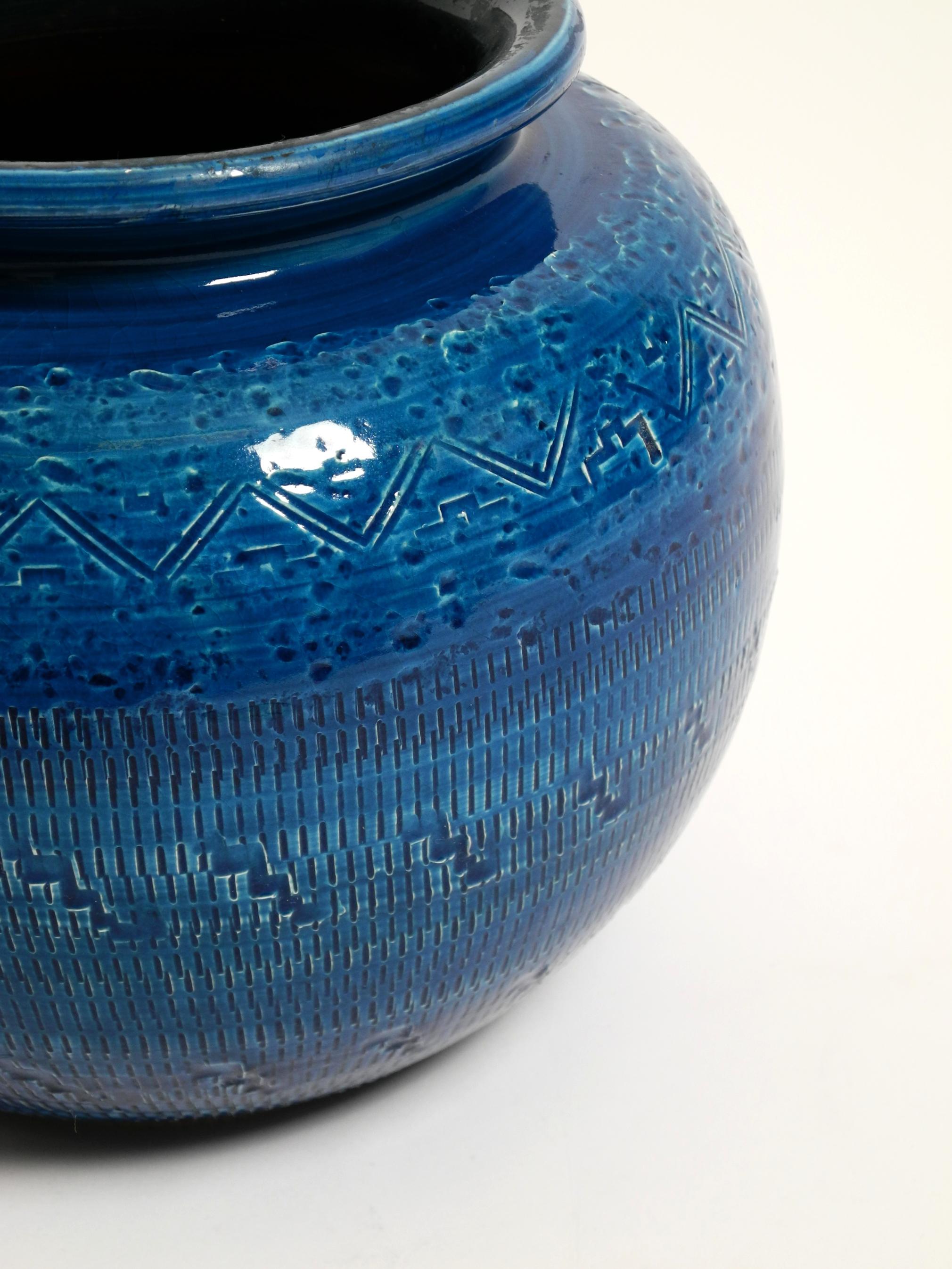 Bellissimo vaso in ceramica Rimini Blu di Aldo Londi per Bitossi del 1960 in vendita 4