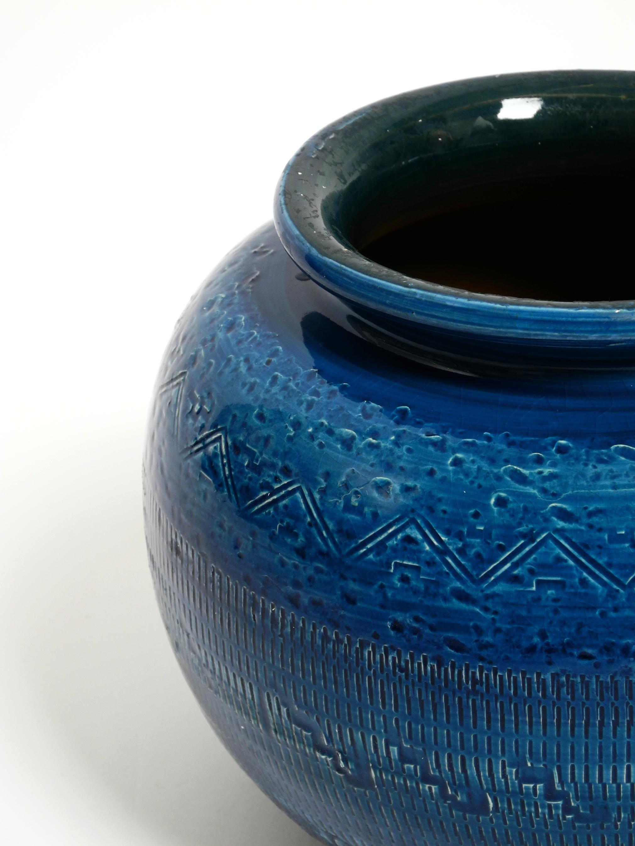 Bellissimo vaso in ceramica Rimini Blu di Aldo Londi per Bitossi del 1960 in vendita 5