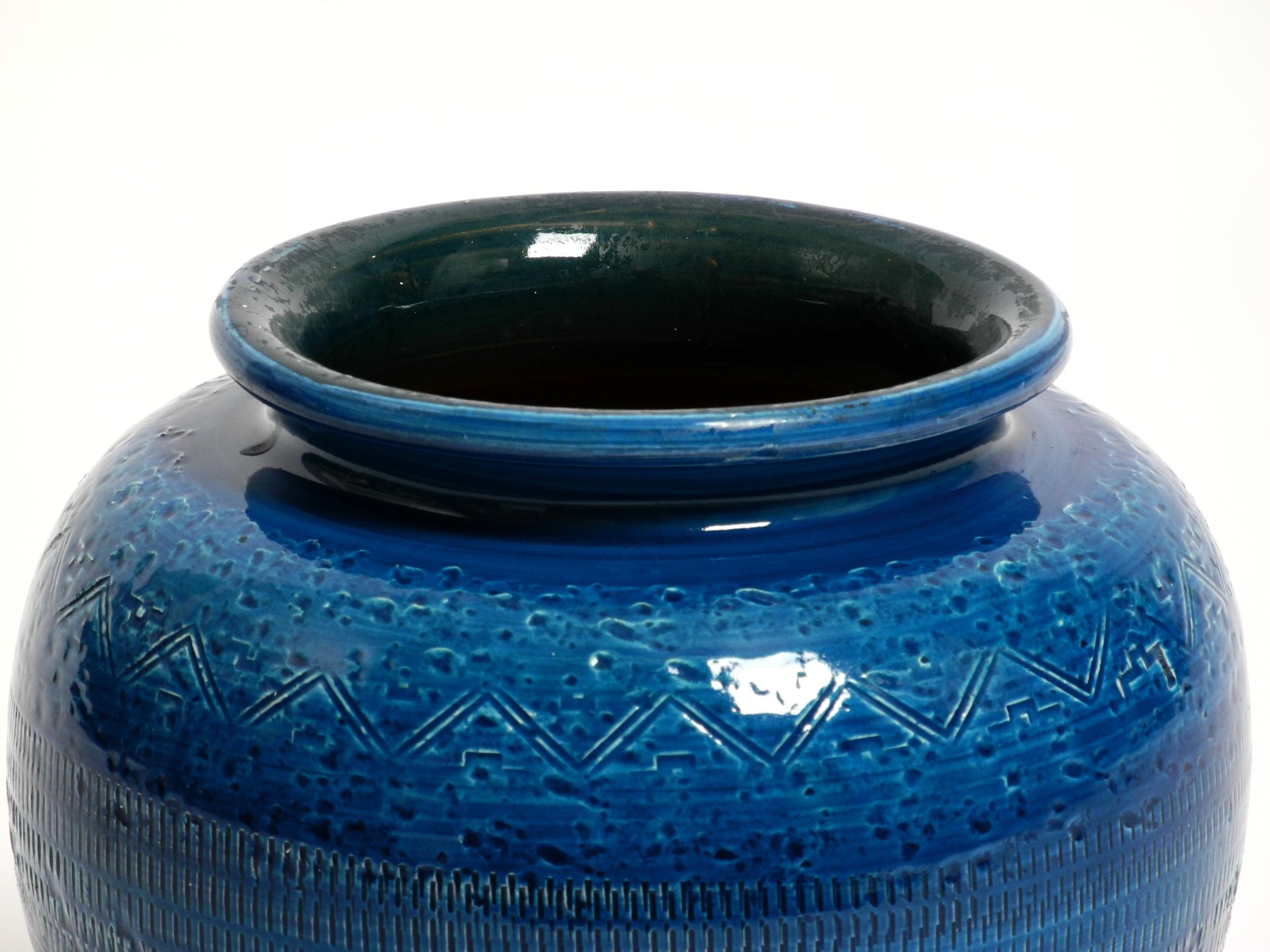 Bellissimo vaso in ceramica Rimini Blu di Aldo Londi per Bitossi del 1960 in vendita 8