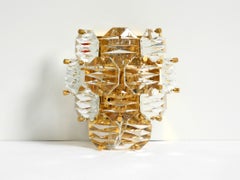 Beautiful original 1960s Kinkeldey crystal glass and brass wall lamp