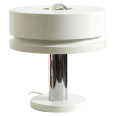 Very rare 1960s white Space Age metal table lamp by Kaiser Leuchten, in very goo