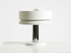 Very rare 1960s white Space Age metal table lamp by Kaiser Leuchten, in very goo