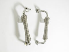 Four beautiful, large, original 1960s designer door handles made of aluminum