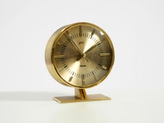 Raro reloj de sobremesa original redondo de latón de los años 60, de Schatz Alemania