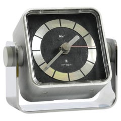 Space Age table clock by AEG, model "megaquarz", made of metal and aluminum