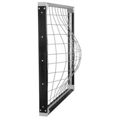 WS3, Modern Industrial Wall Sculpture with Cables and Black Wood, 3D Art
