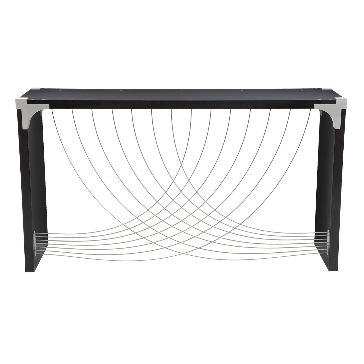 Divergence, Modern Industrial Hall Table With Metal And Dyed Black Divergence, Modern Industrial Hall Table With Metal And Dyed Black