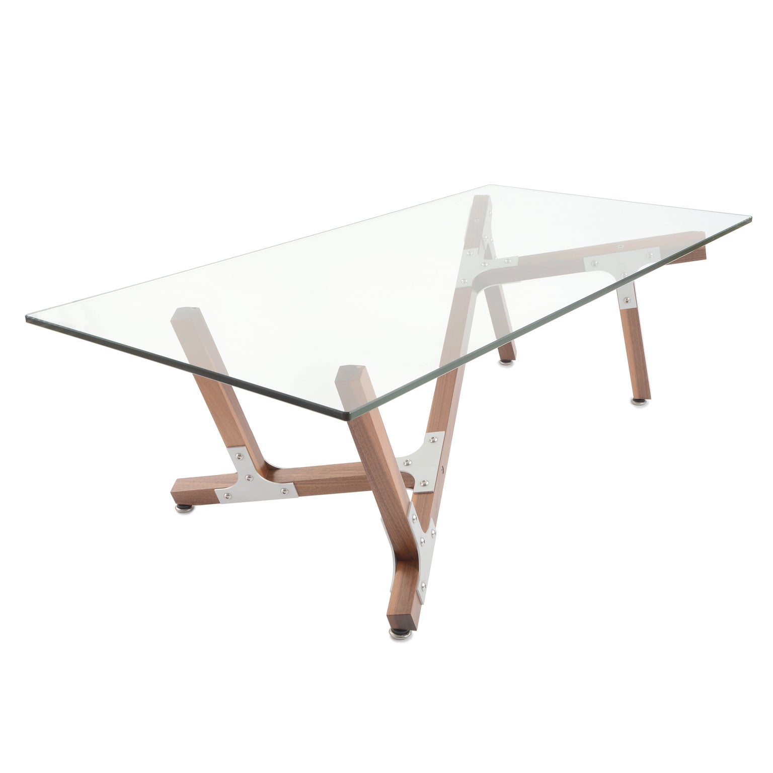 Maui Airy Modern Industrial Coffee Table With Glass Top Metal And
