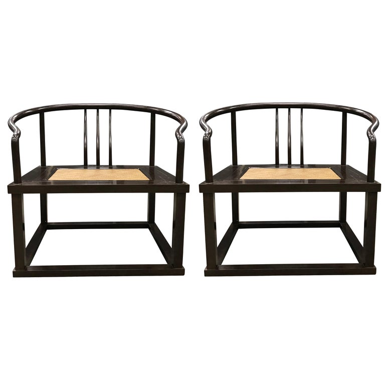 Pair Of Modern Roundback Chairs For At 1stdibs Pair Of Modern Roundback Chairs For
