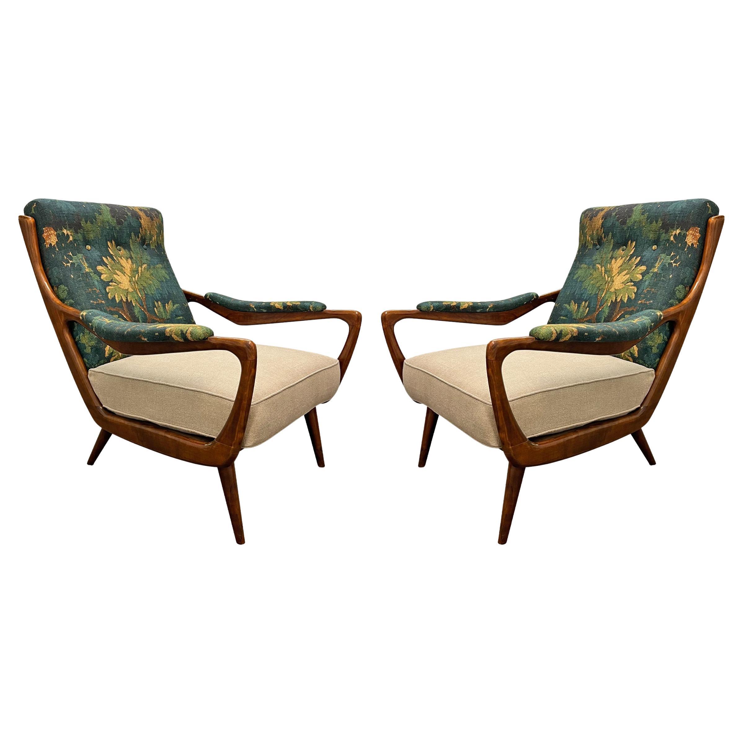Set of Four 1950s Danish Modern Lounge Chairs In Good Condition For Sale In Chicago, IL