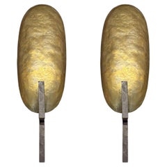 Pair of Paul Ferrante Wrought Iron and Brass Sconces
