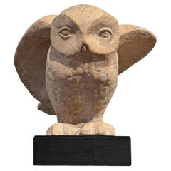 Vintage Snow Owl Sculpture by Klara Sever