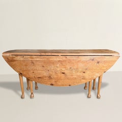 20th Century English Scrub Pine Dropleaf Gateleg Dining Table