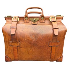 Vintage English Tanner Krolle & Co. Ltd. for Harrods Leather Gladstone Bag