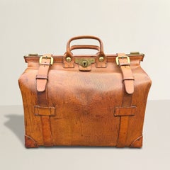 Vintage English Tanner Krolle & Co. Ltd. for Harrods Leather Gladstone Bag