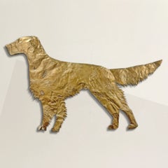 Vintage Hammered Brass English Setter Weathervane