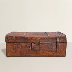 19th Century Leather Portmanteau for Dutch Oil Tycoon Sir Henri Deterding