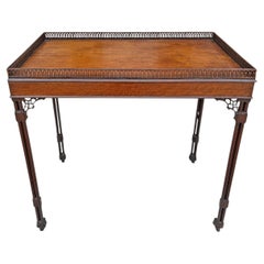 Late 19th Century English Mahogany Chinese Chippendale Silver Table