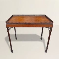 Late 19th Century English Mahogany Chinese Chippendale Silver Table