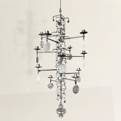 Eleven Arm Chandelier by Erik Höglund for Boda Glasbruk, Sweden