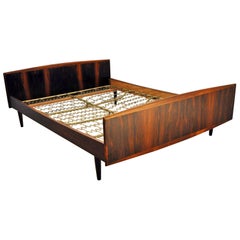 Vintage Danish Modern Rosewood Double Bed, 1960s