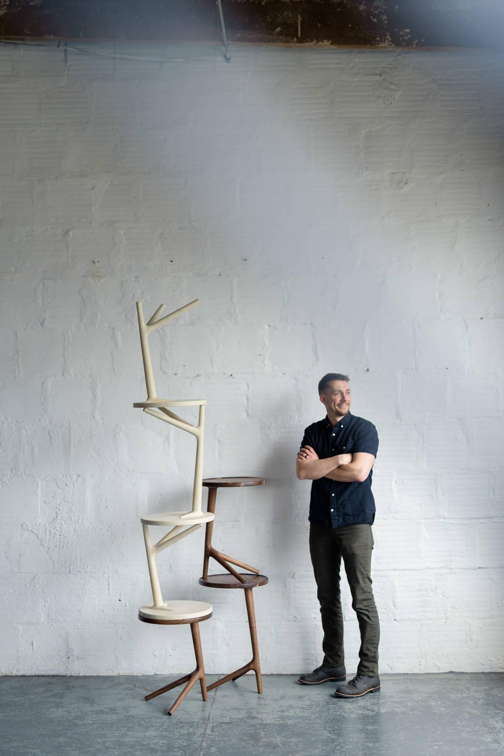 Cocktail Tables - Frassino bianco fatto a mano da Fernweh Woodworking Set di tre tavoli da cocktail In condizioni Nuovo in vendita a Bend, OR