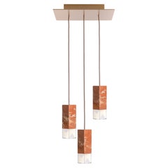 Contemporary Trio Chandelier Lamp/One Red Marble by Formaminima
