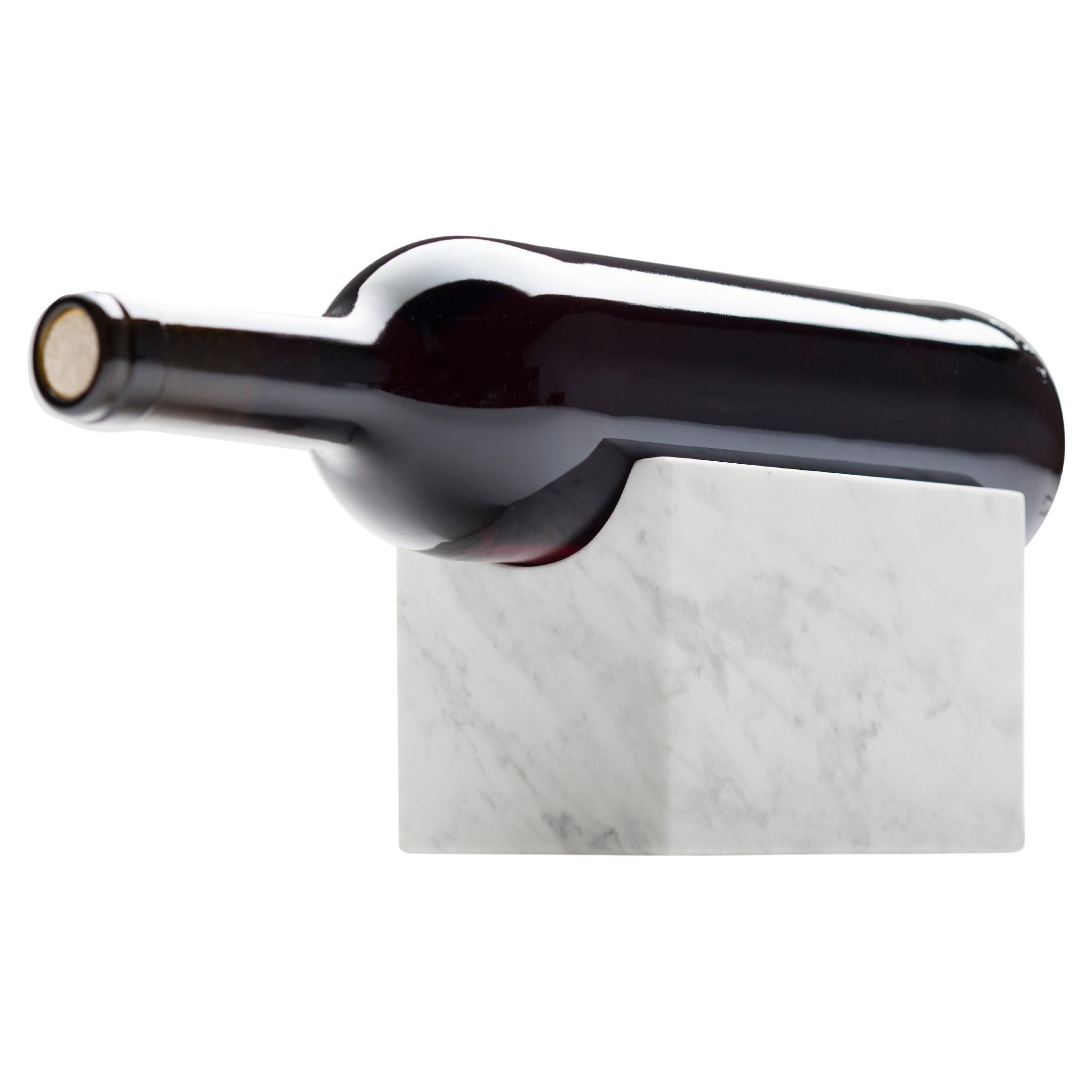 "Marblelous Wine Holder" Mármol de Carrara Blanco Soporte para Vino Minimalista Hecho a Mano