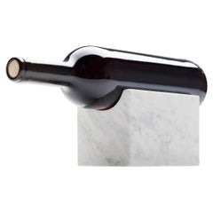“Marblelous Wine Holder” White Carrara Marble Minimalist Handmade Wine Holder
