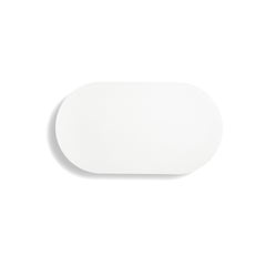 White Carrara Marble Minimal Oval Side Table “Column Side Table L”