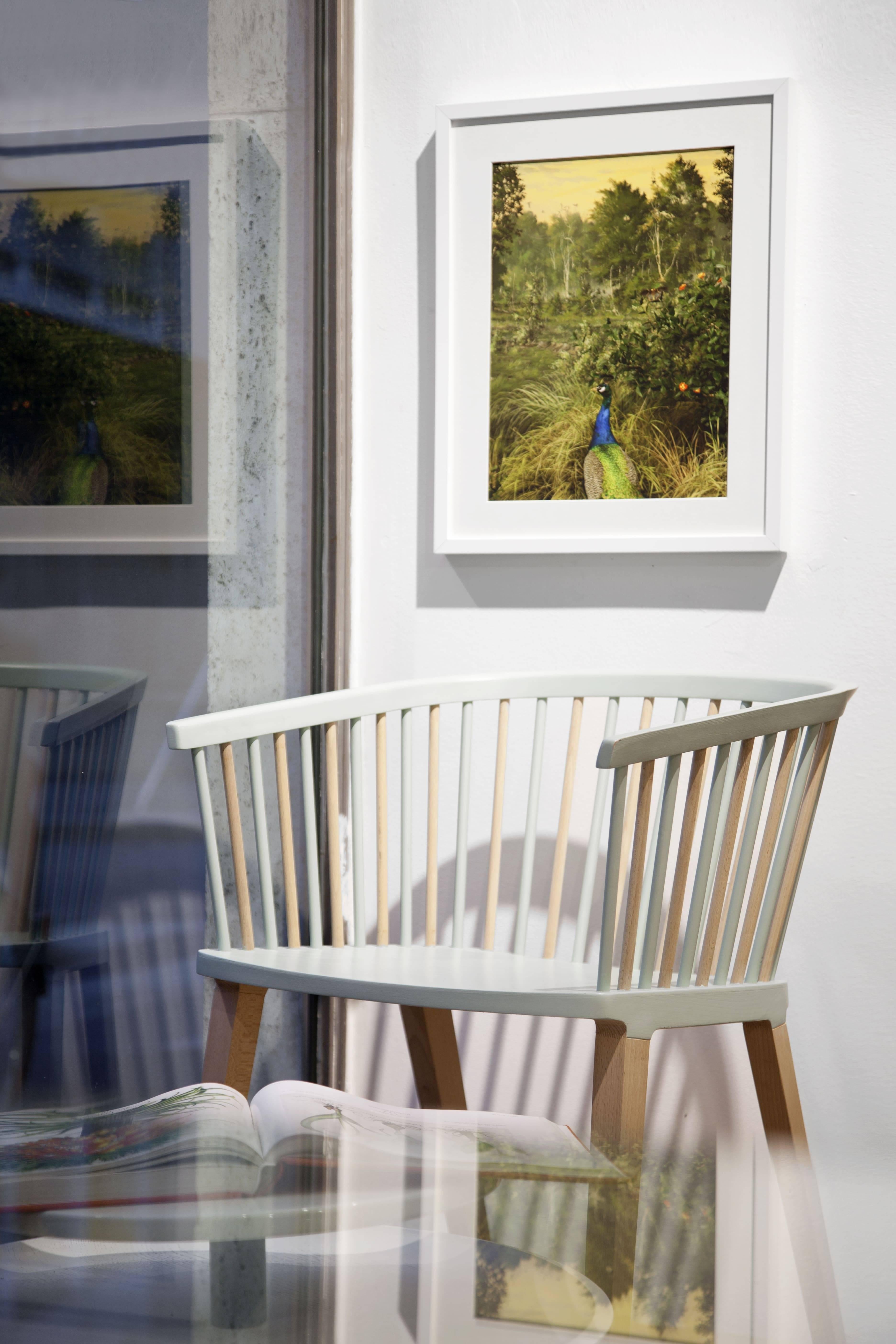 Secreto Armchair, Black Lacquered Beech Wood, Contemporary Design For Sale 6