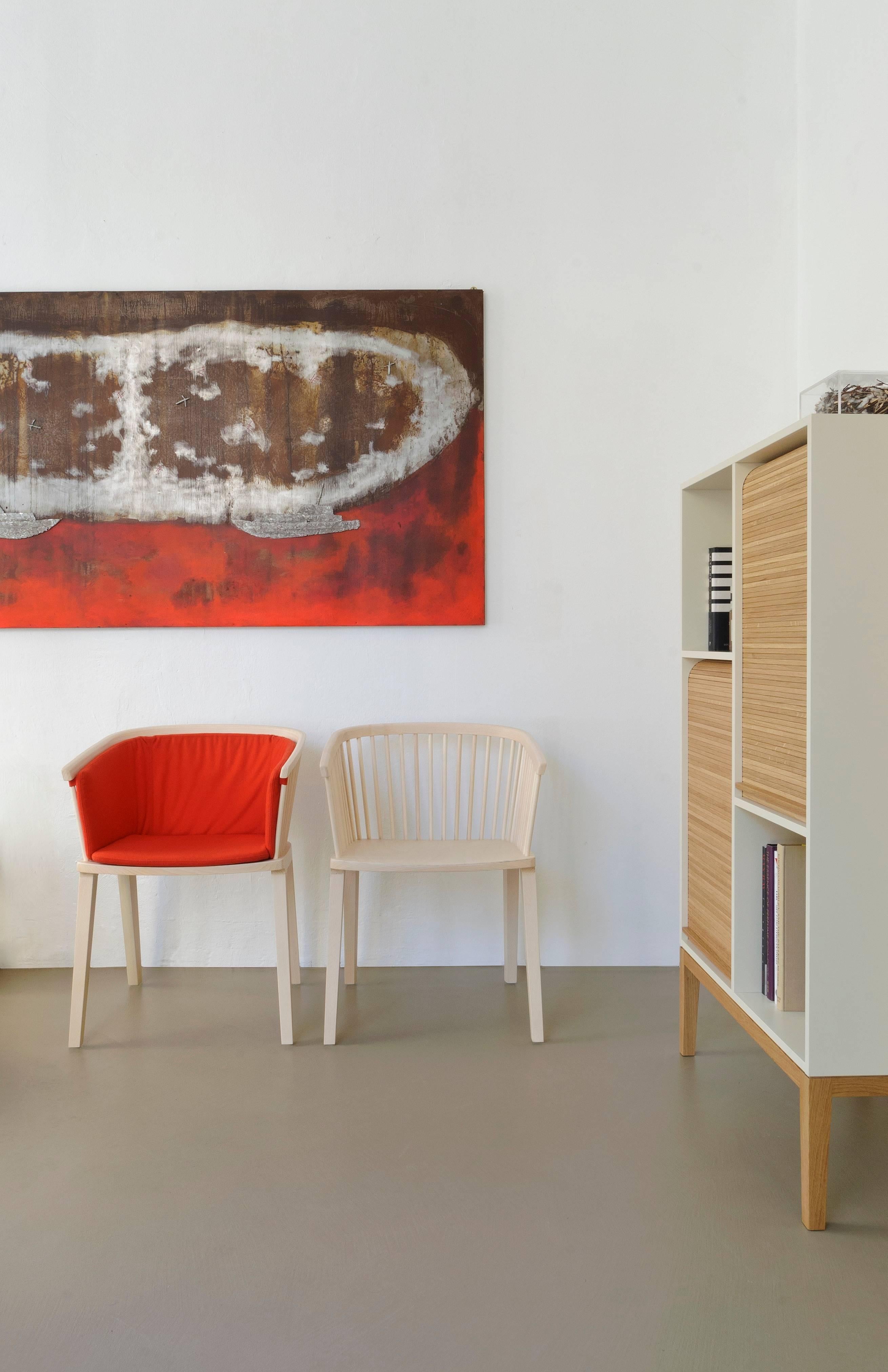 Secreto Armchair, Black Lacquered Beech Wood, Contemporary Design For Sale 12