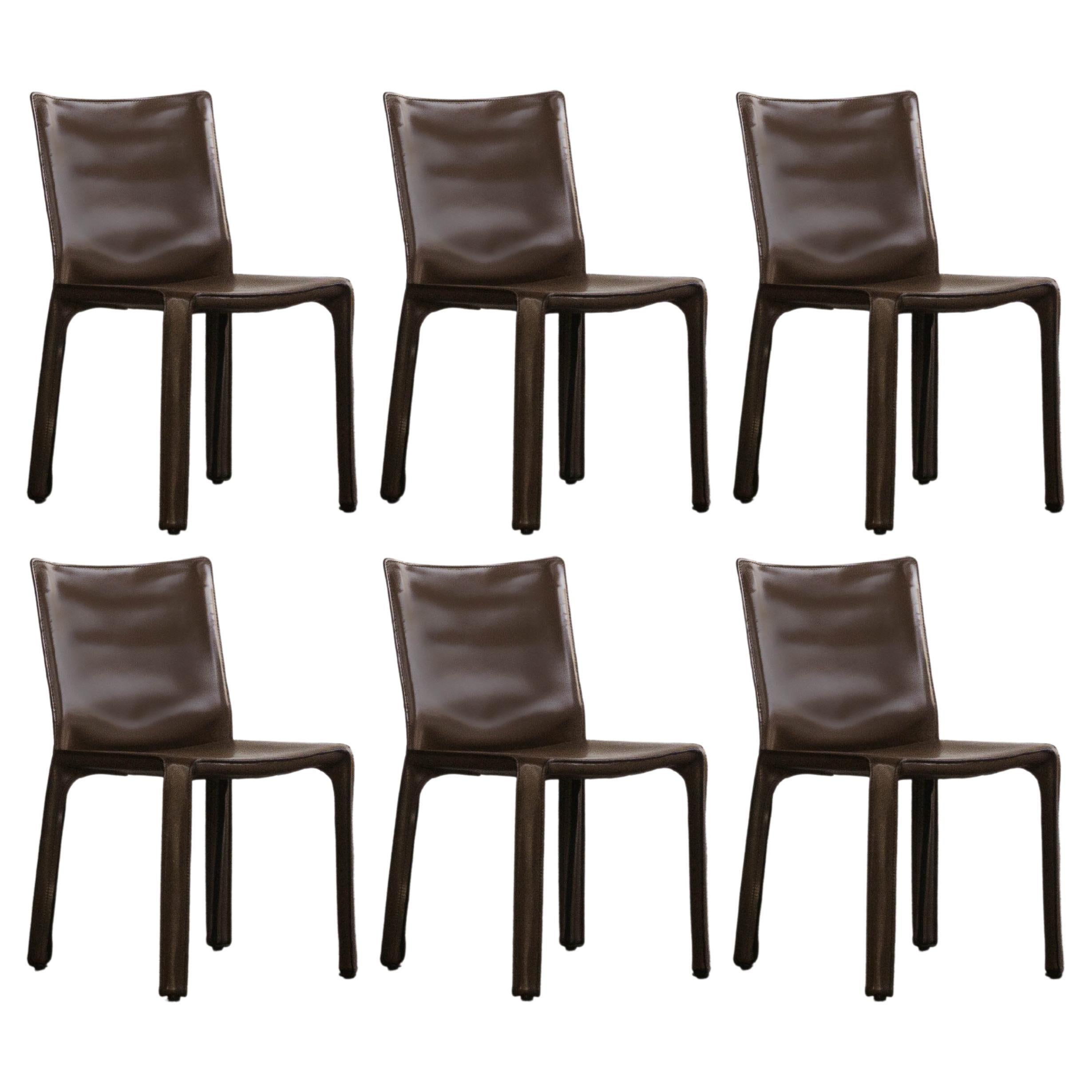 Mario Bellini 412 "CAB" Dining Chairs for Cassina, 1978, Set of 6
