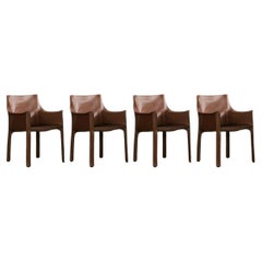 Mario Bellini 413 "Cab" Chairs for Cassina, 1977, Set of 4