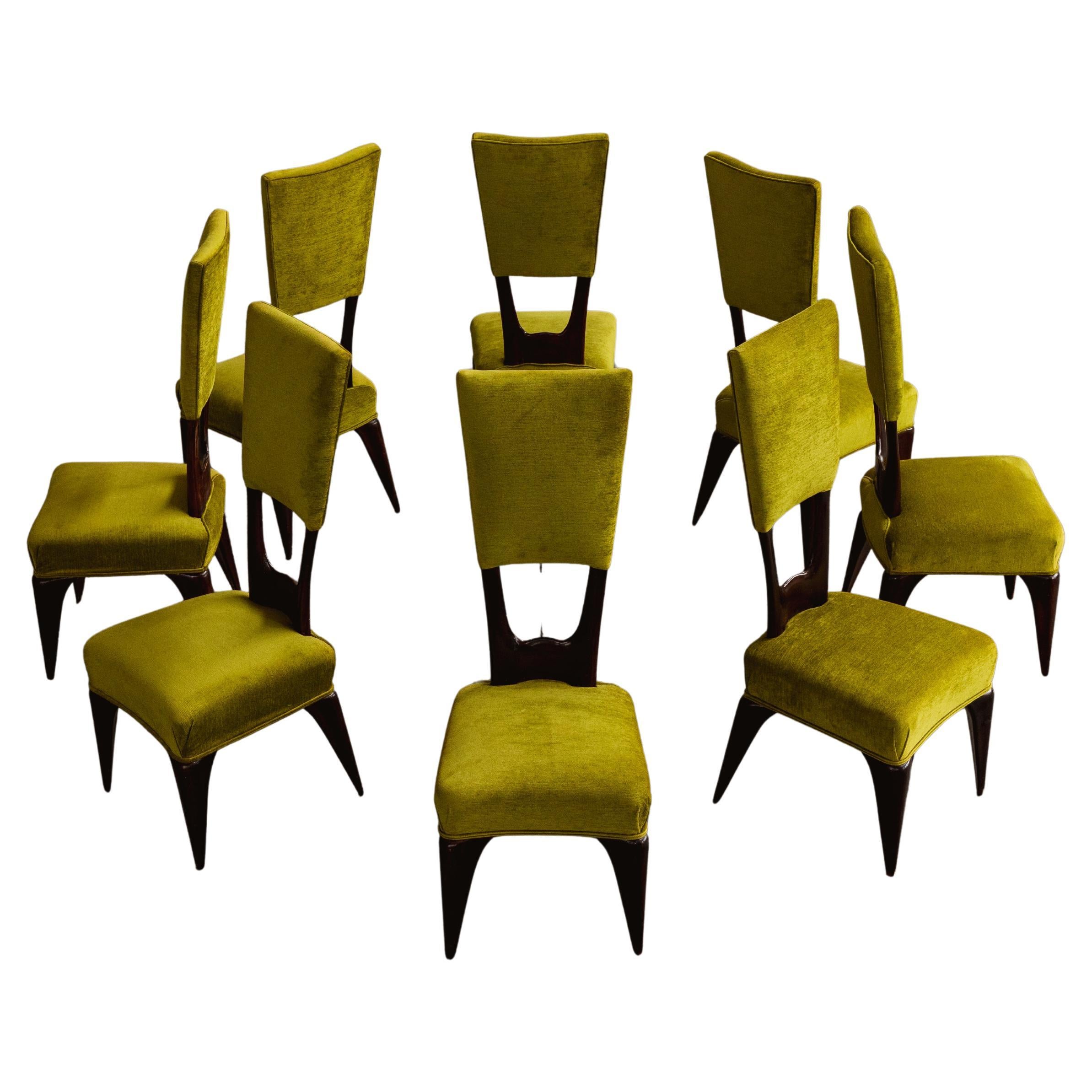Vittorio Valabrega Dining Chairs, 1950s, Set of 8