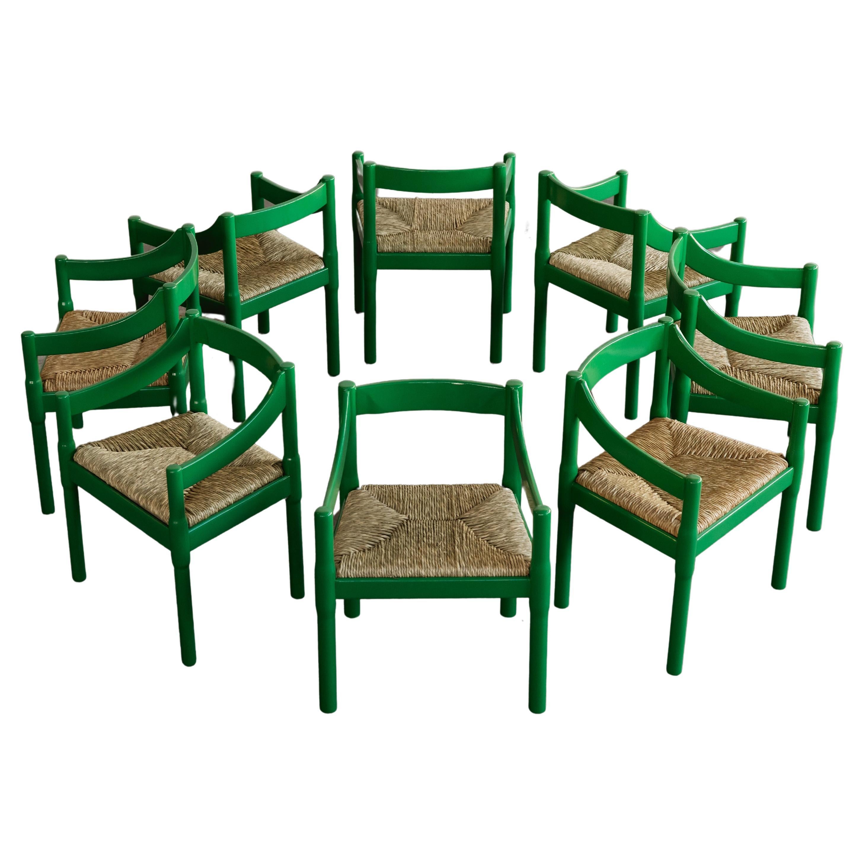 Vico Magistretti "Carimate" Dining Chairs for Cassina, 1960, Set of 8