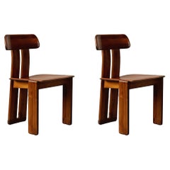 Mario Marenco "Sapporo" Stühle für Mobil Girgi, rötlich Brown, 1970, 2er Set