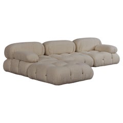 Mario Bellini "Camaleonda" Sofa für B&B Italia, elfenbeinfarbener Bouclé, 1970, 4er-Set