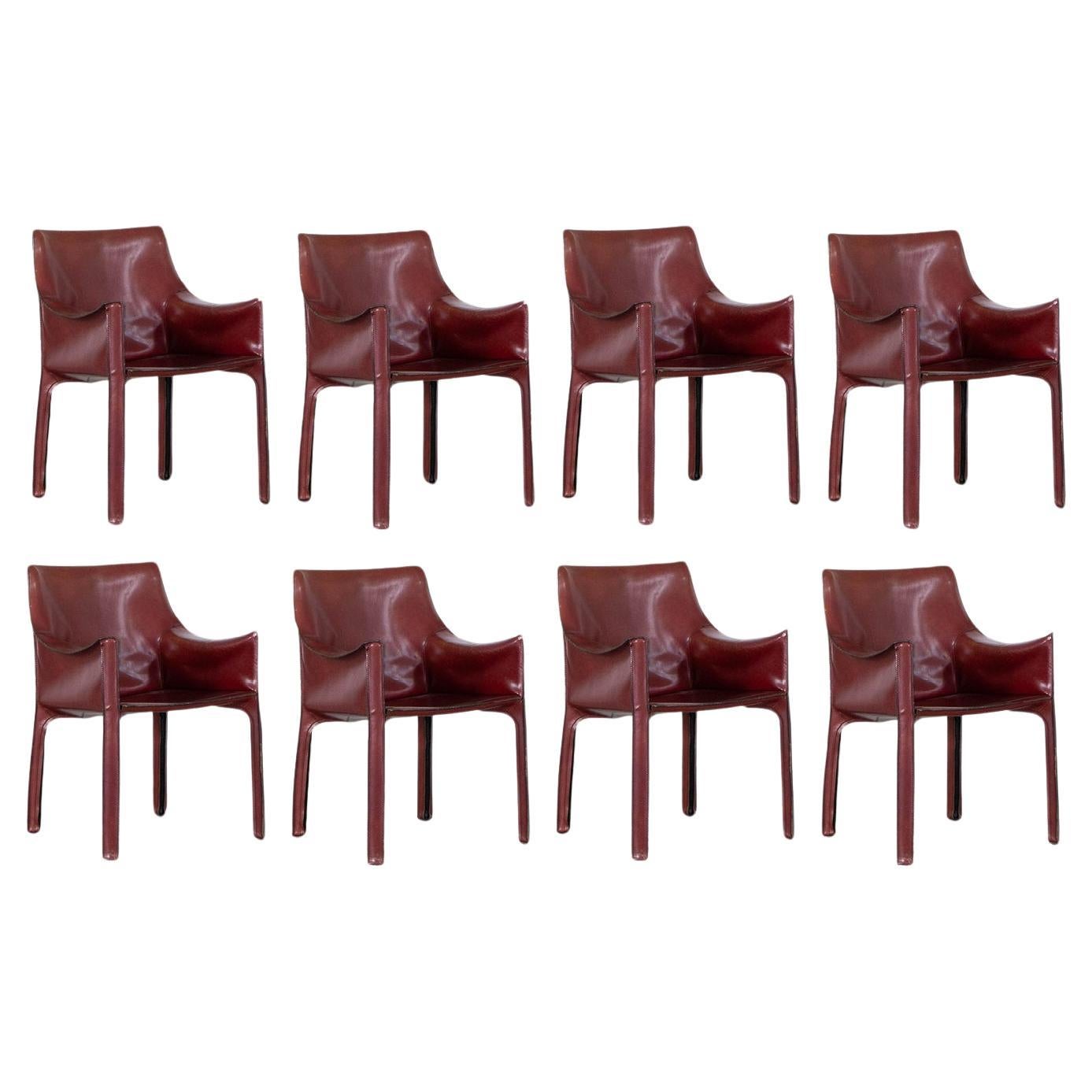 Mario Bellini "CAB 413” Dining Chairs for Cassina, 1977, Set of 8