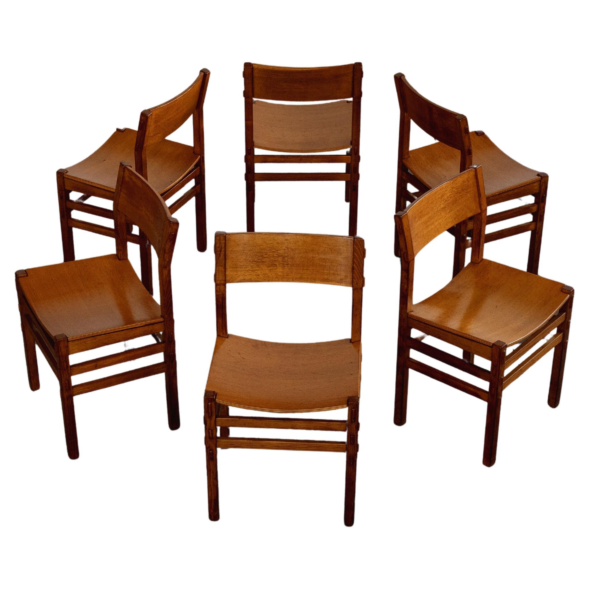 Chaises de salle à manger Giuseppe Rivadossi pour Officina Rivadossi, 1980, lot de 6 en vente