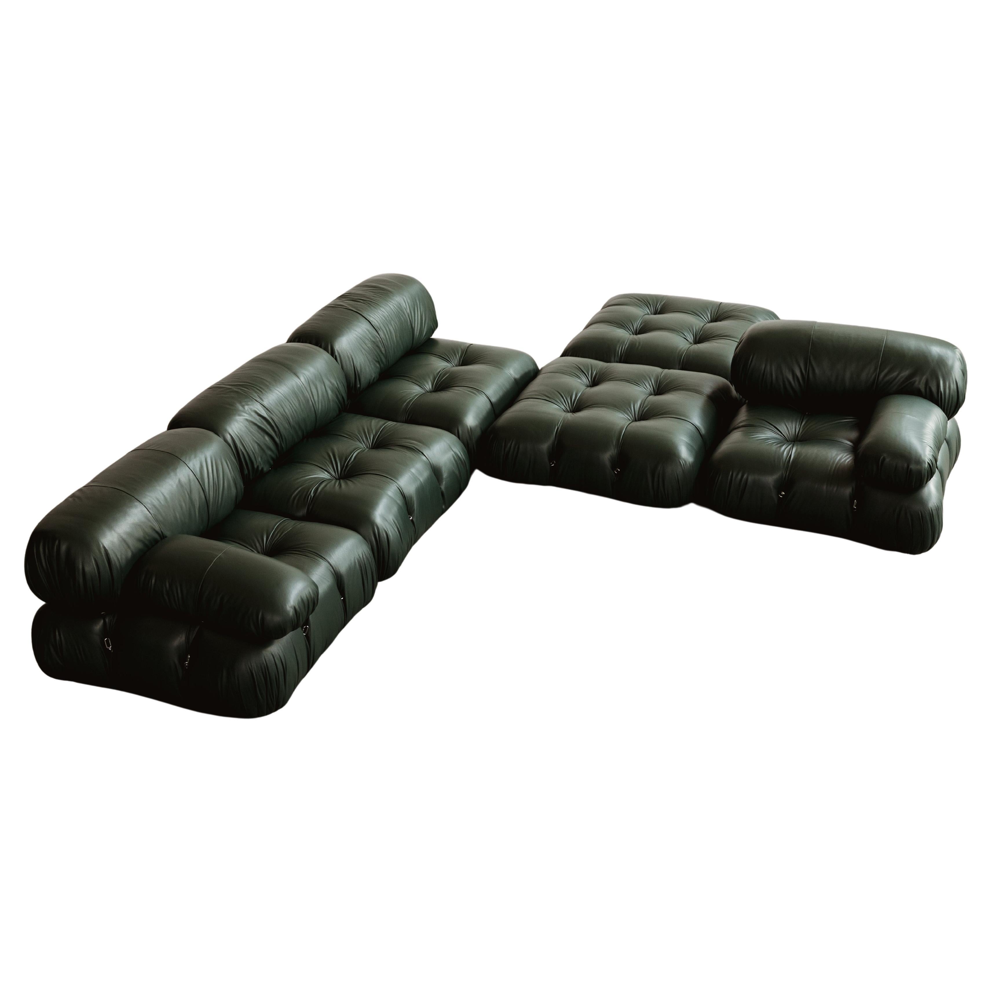 Mario Bellini "Camaleonda" Sofa for B&B Italia, Dark Green, 1970, Set of 6 For Sale