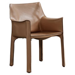 Mario Bellini "CAB 413” Chair for Cassina, Natural Leather, 1977