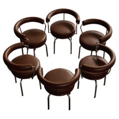 Charlotte Perriand Sillas de comedor "LC7" para Cassina, 1927, lote de 6
