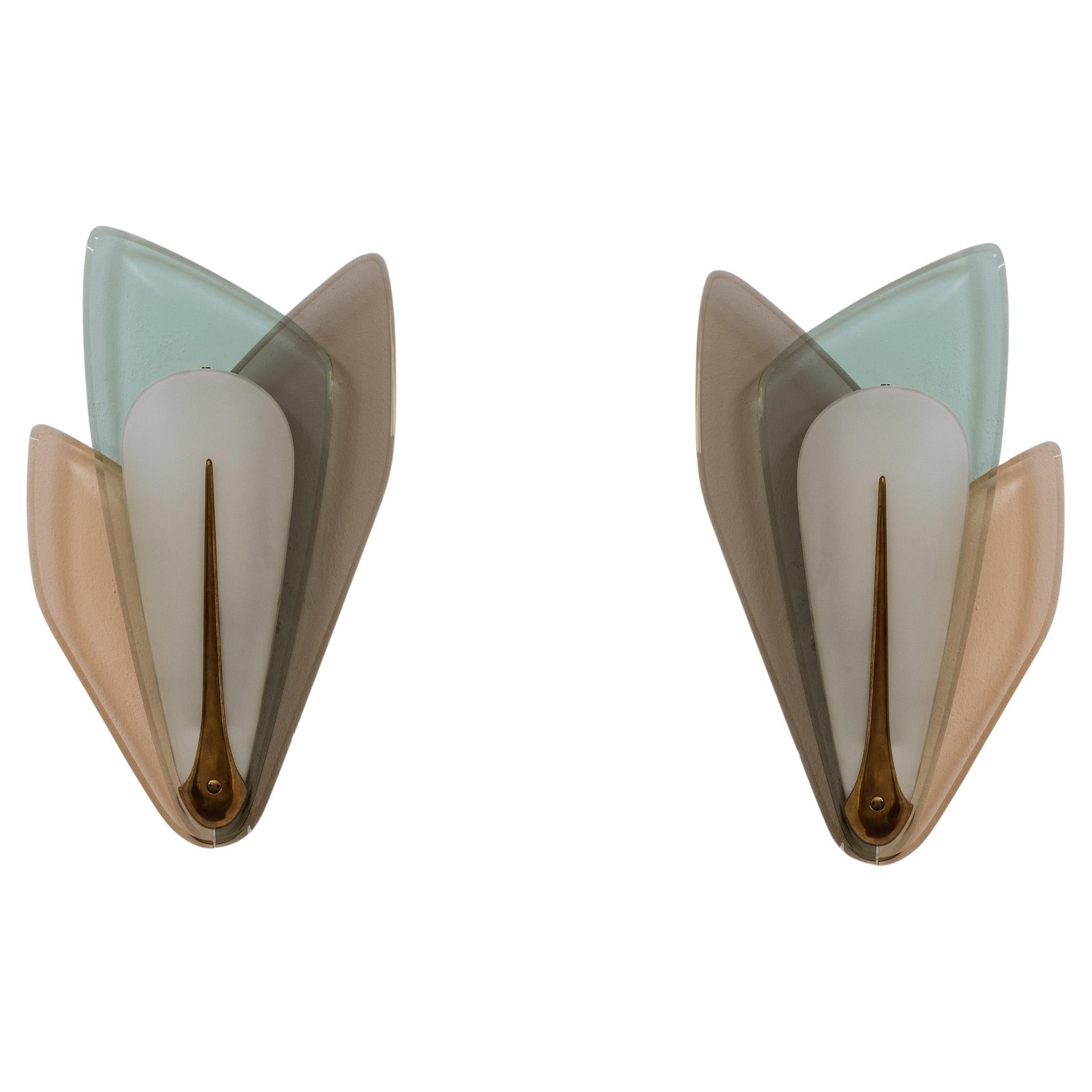 Max Ingrand Sconces for Fontana Arte, 1955, Set of 2