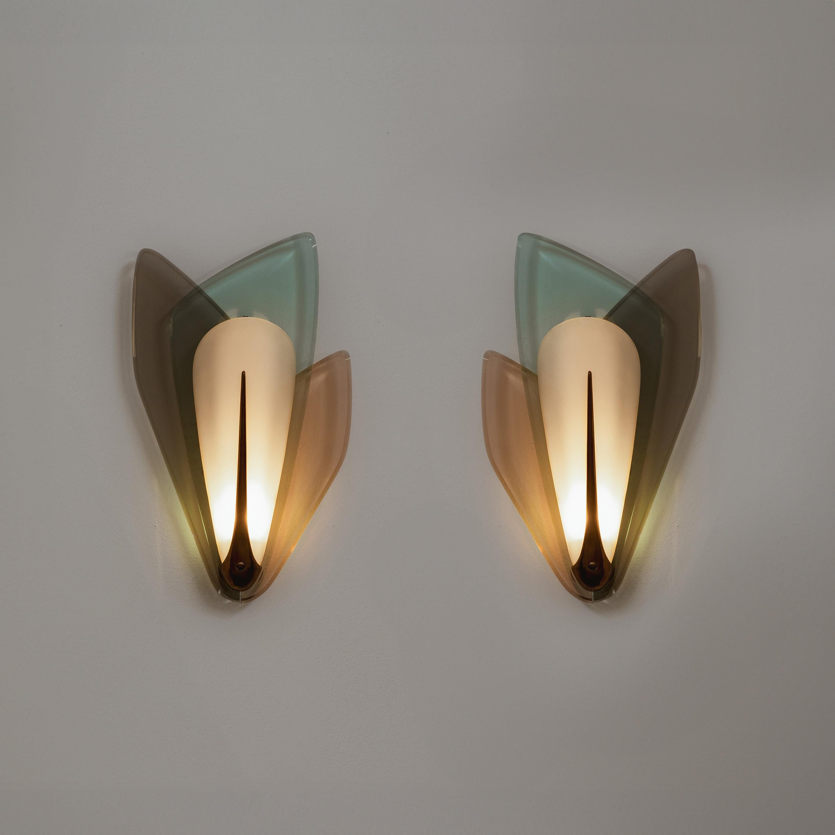 Lampade Max Ingrand per Fontana Arte, 1955, Set di 2 In condizioni buone in vendita a Lonigo, Veneto