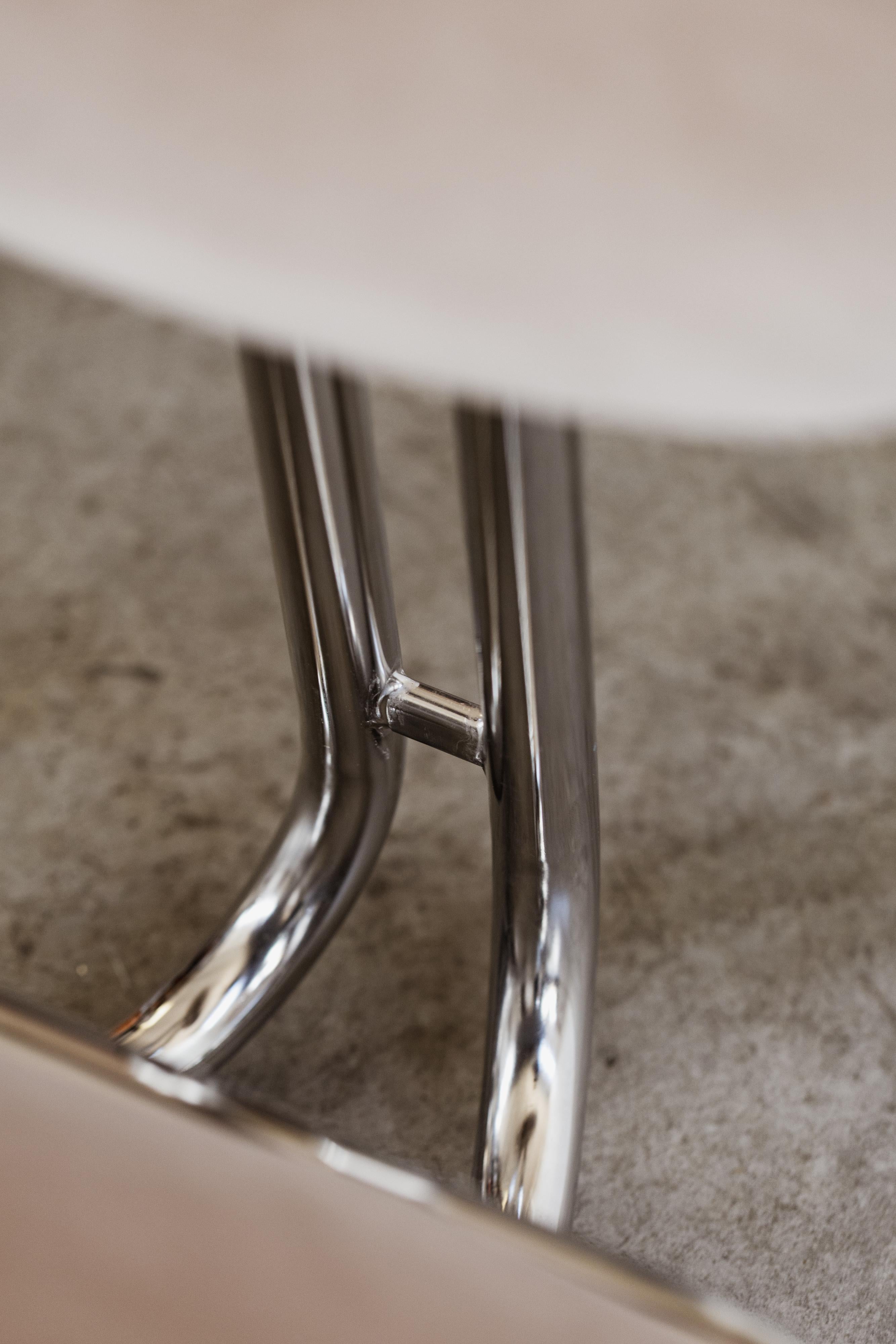 Modernistische Loungesessel aus verchromtem Stahlrohr, Camel Velvet, 1970, 2er-Set im Angebot 2