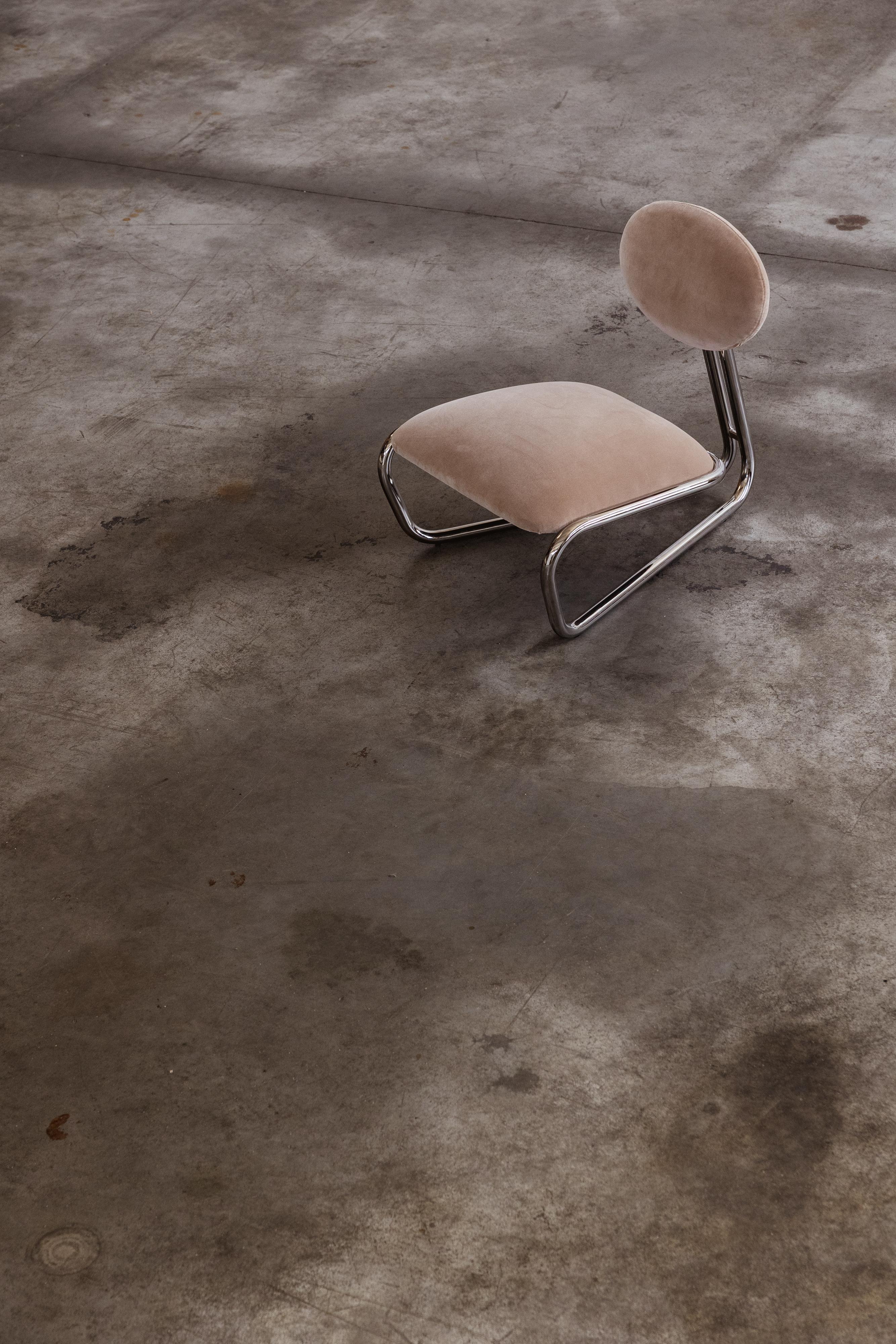 Modernistische Loungesessel aus verchromtem Stahlrohr, Camel Velvet, 1970, 2er-Set im Angebot 7